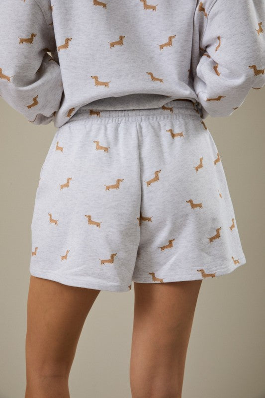 Sunday Edition Dog Print Shorts