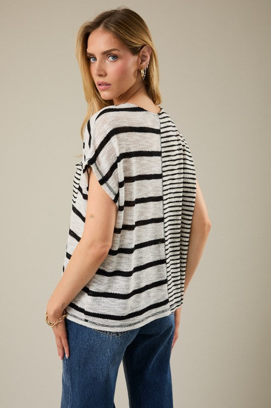 Sunday Edition Striped Pocket Tee