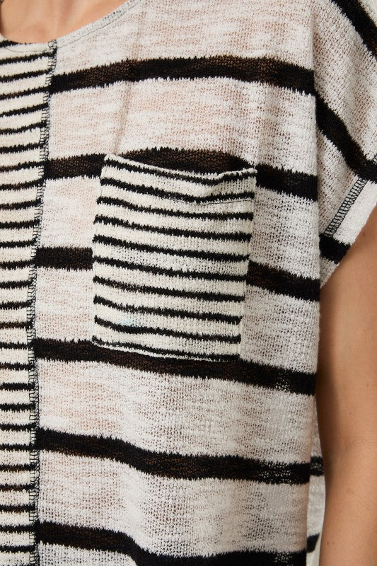 Sunday Edition Striped Pocket Tee