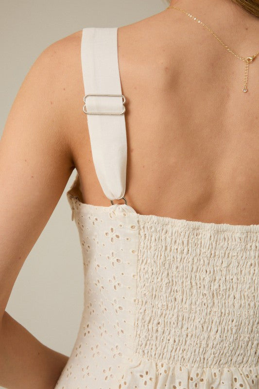 Sunday Edition Eyelet Flared Midi Dress