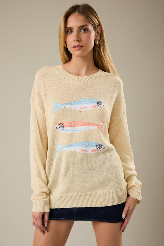 Sunday Edition Lightweight Fish Sweater (Butter)
