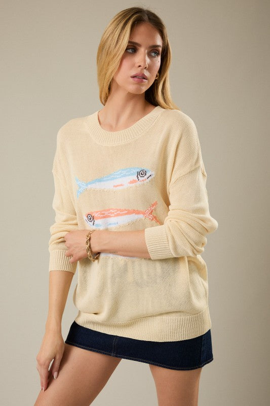 Sunday Edition Lightweight Fish Sweater (Butter)