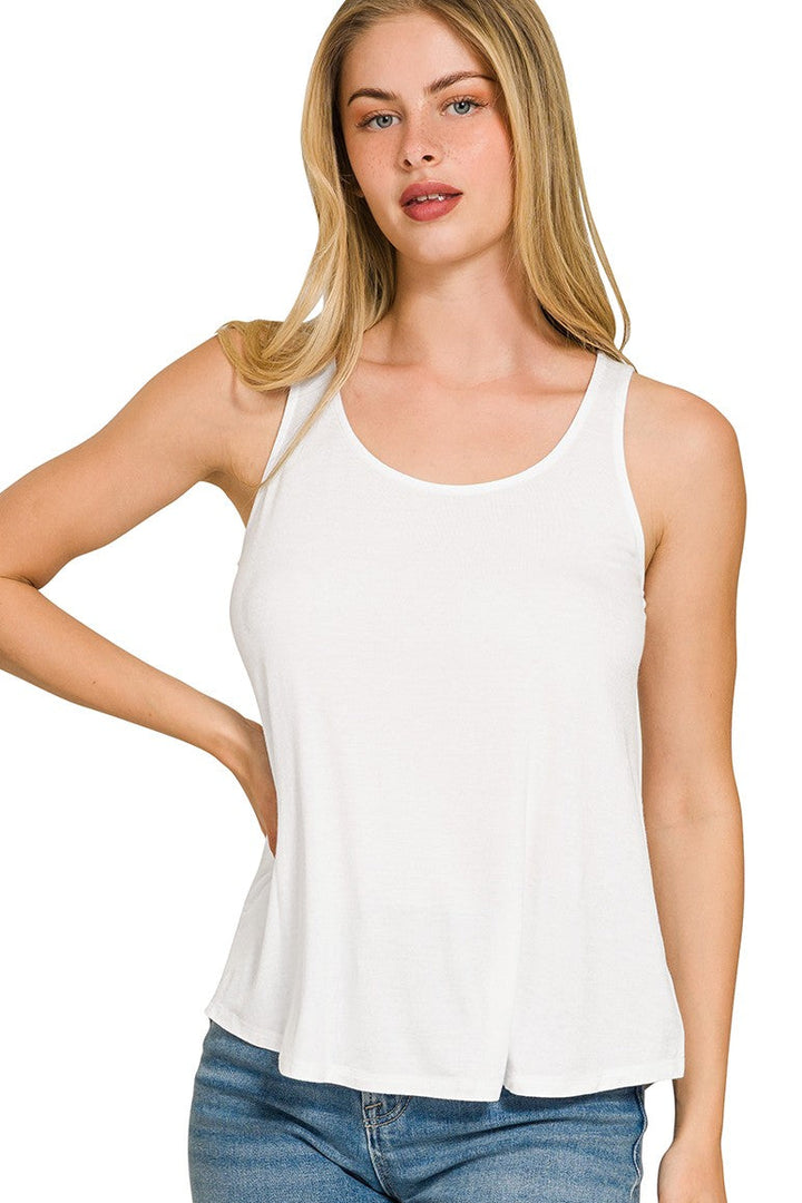 Zen Lightweight Flowy Tank (White)