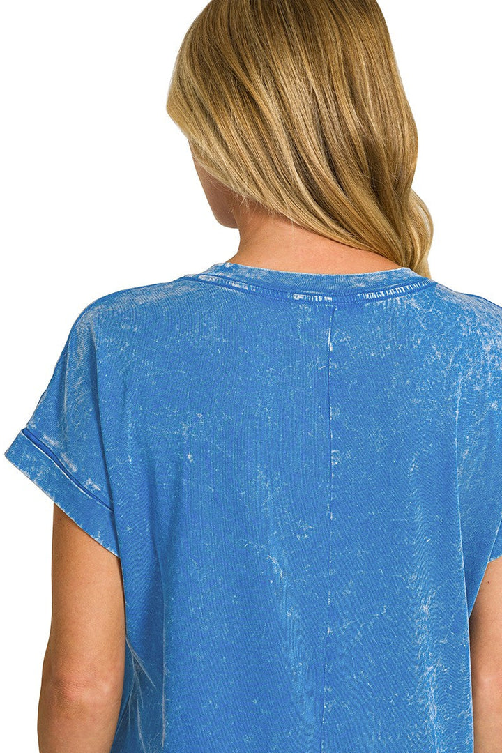 Zen Cotton T-Shirt Midi Dress (Ocean Blue)
