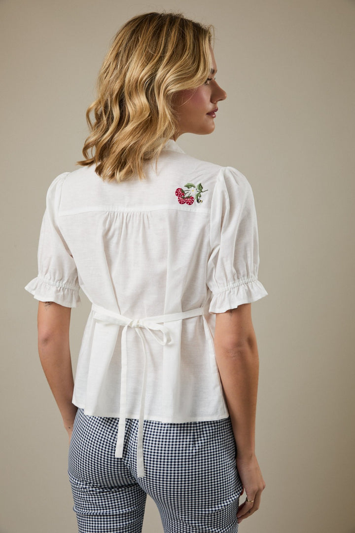 Sunday Edition Linen Puff Sleeve Tee