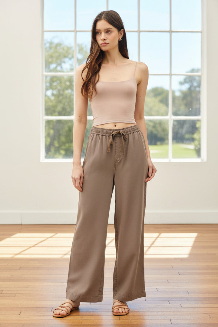Be Cool Tencel Wide Leg Pant (Mocha)