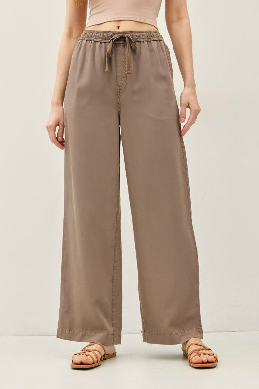 Be Cool Tencel Wide Leg Pant (Mocha)