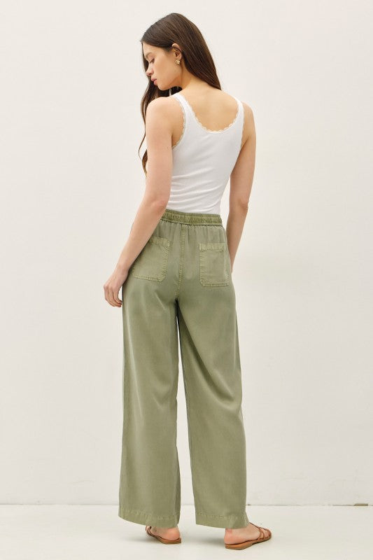 Be Cool Tencel Wide Leg Pant (Sage Olive)