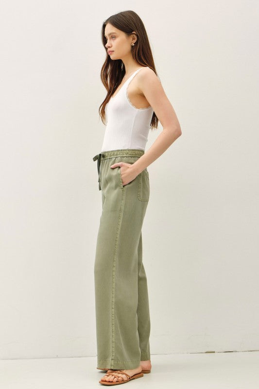 Be Cool Tencel Wide Leg Pant (Sage Olive)
