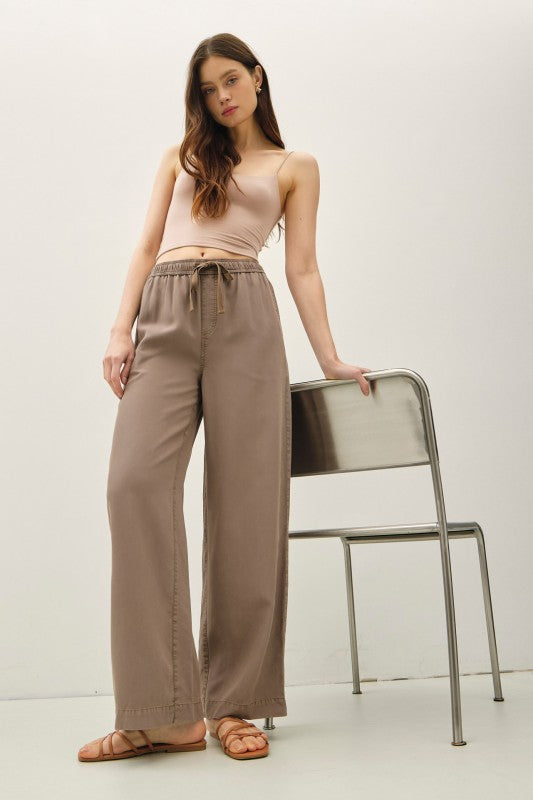 Be Cool Tencel Wide Leg Pant (Mocha)