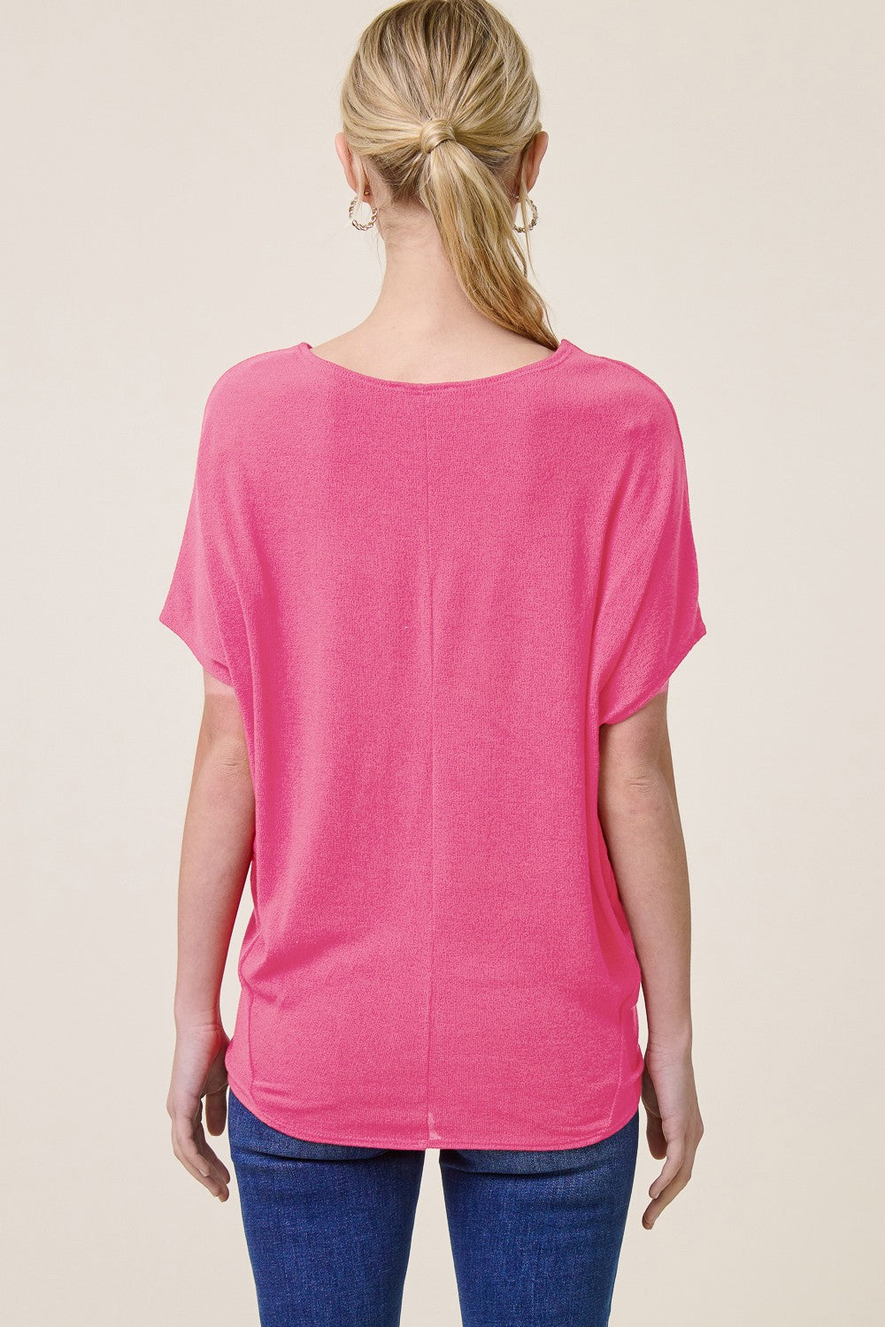 Jolie Boat Neck Dolman Tee (Candy Kiss)