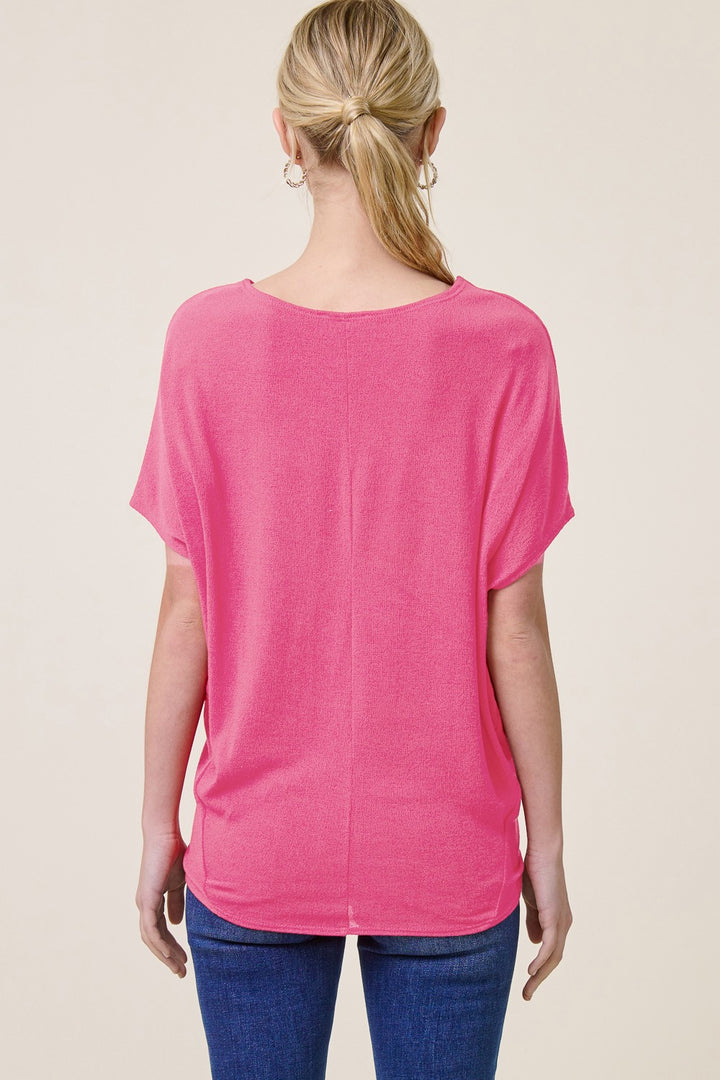 Jolie Boat Neck Dolman Tee (Candy Kiss)