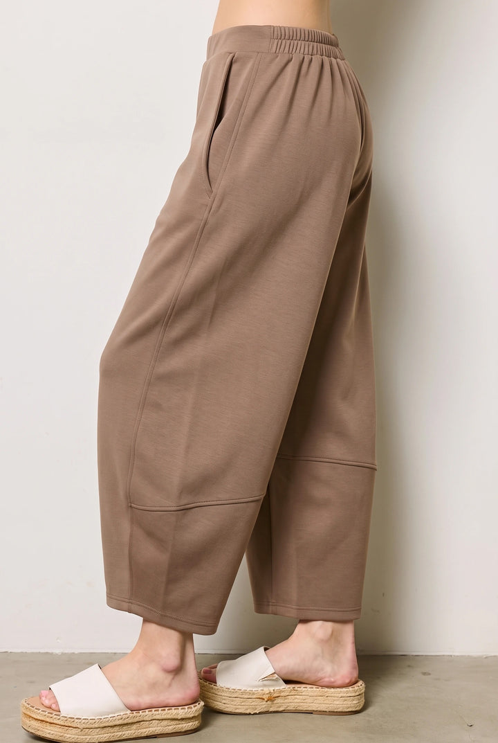 Jolie Scuba Barrel Lounge Pants (Dark Taupe)