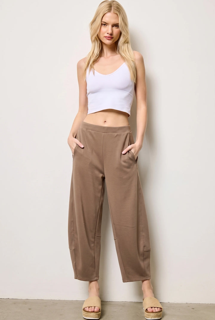 Jolie Scuba Barrel Lounge Pants (Dark Taupe)