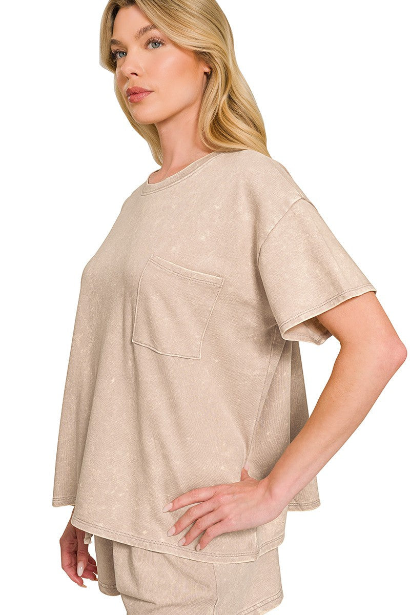 Zen French Terry Lounge Shorts Set (Ash Mocha)