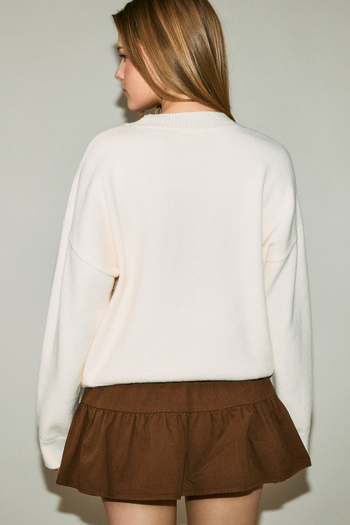 Le Lis Oversized Dog Print Sweater