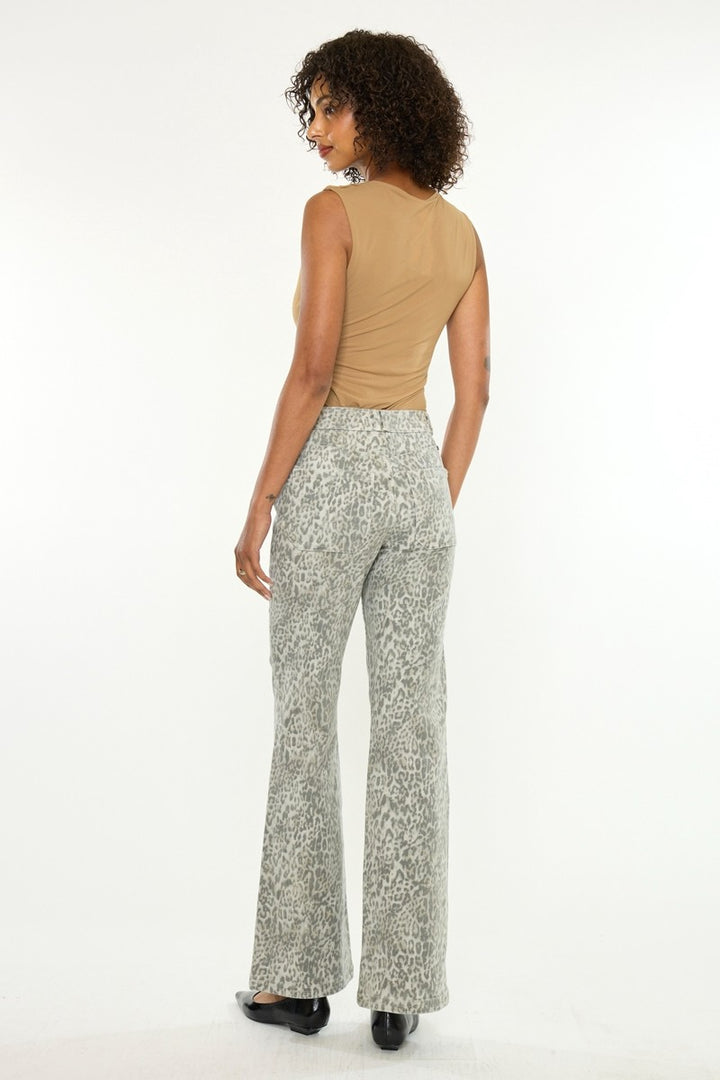 Kancan Leopard Flared Jean