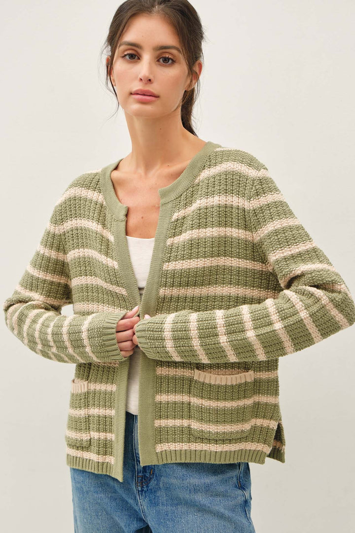 Be Cool Lola Striped Cardigan