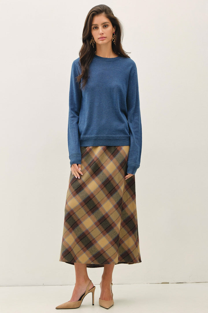 Be Cool Daphne Plaid Midi Skirt