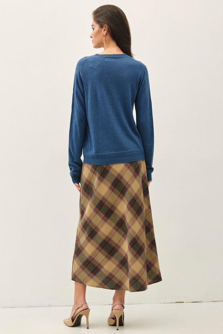 Be Cool Daphne Plaid Midi Skirt