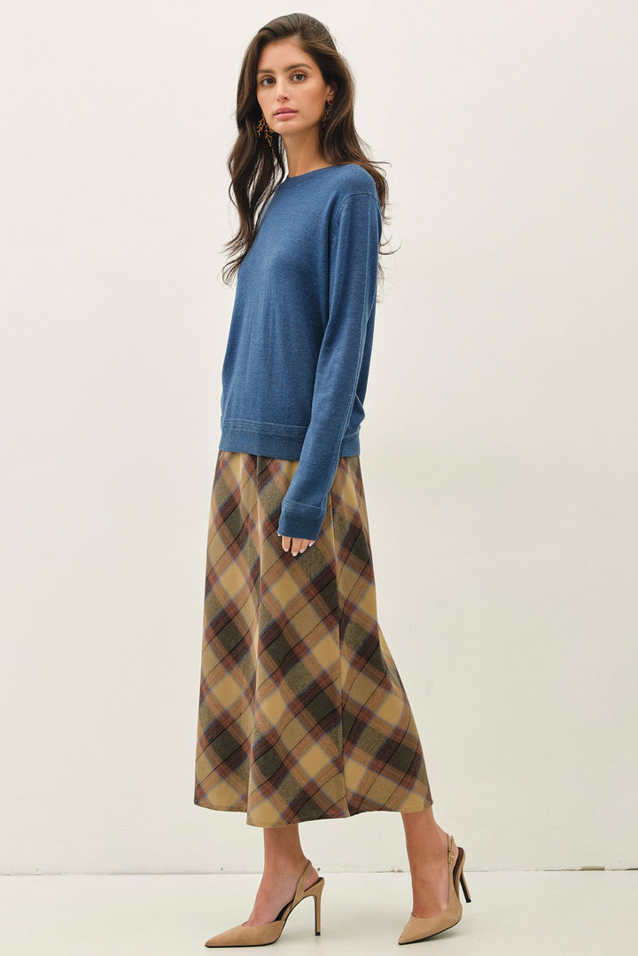 Be Cool Daphne Plaid Midi Skirt