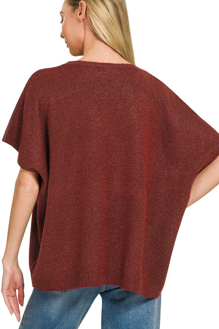 Zen Brushed Sweater Tee (Cabernet)