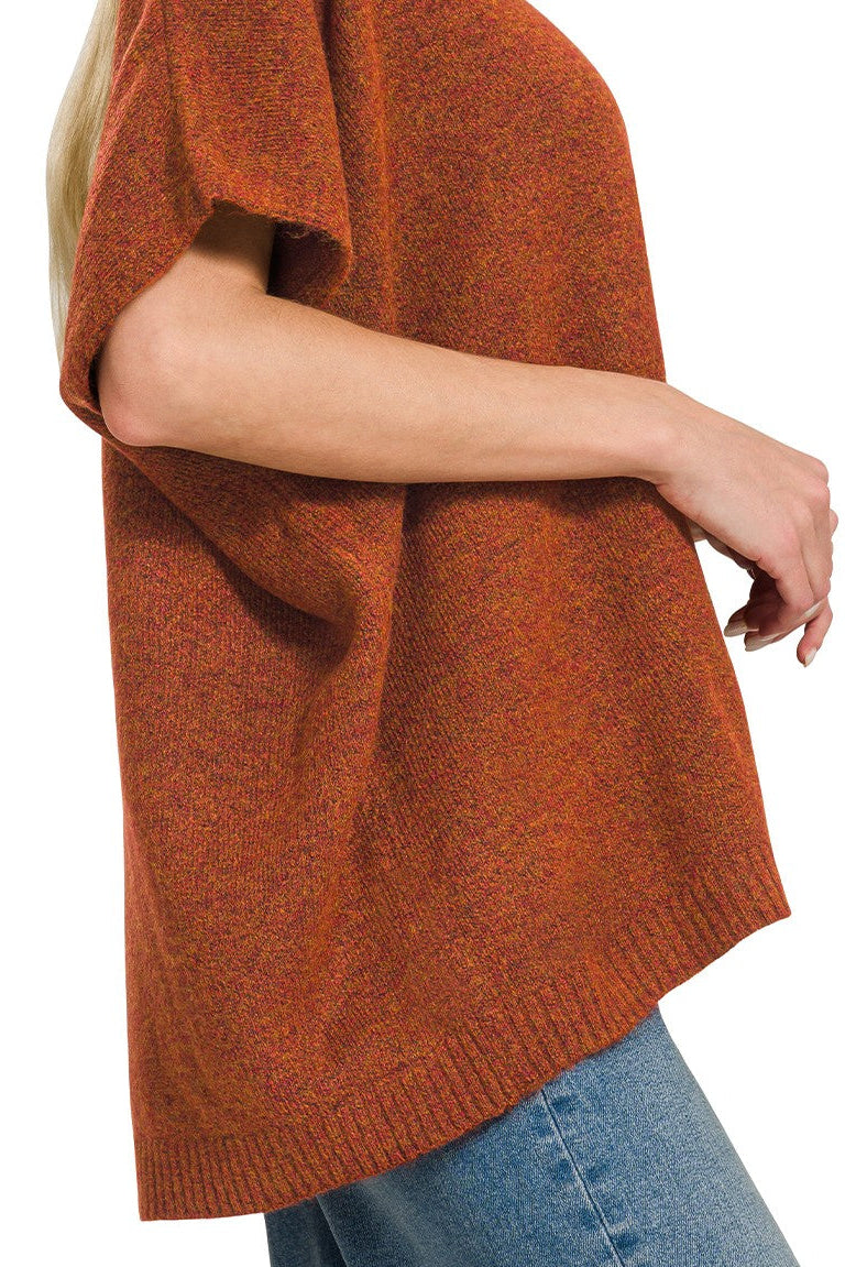 Zen Brushed Sweater Tee (Heather Rust)