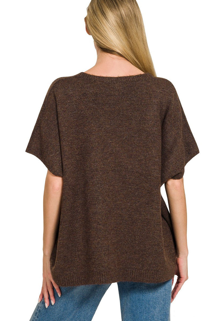 Zen Brushed Sweater Tee (Dark Brown)