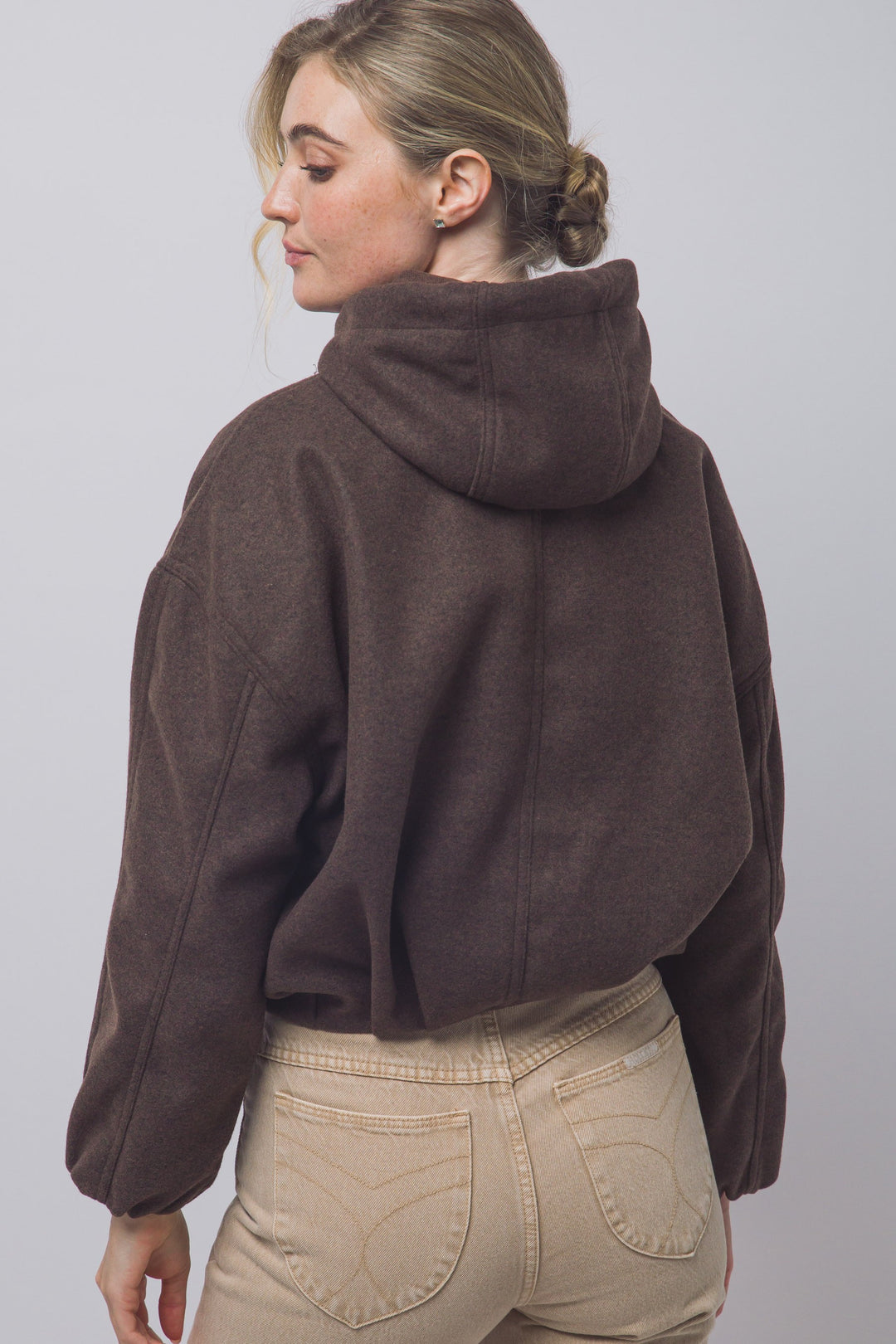 Love Tree Hooded Bomber Jacket (Choco)