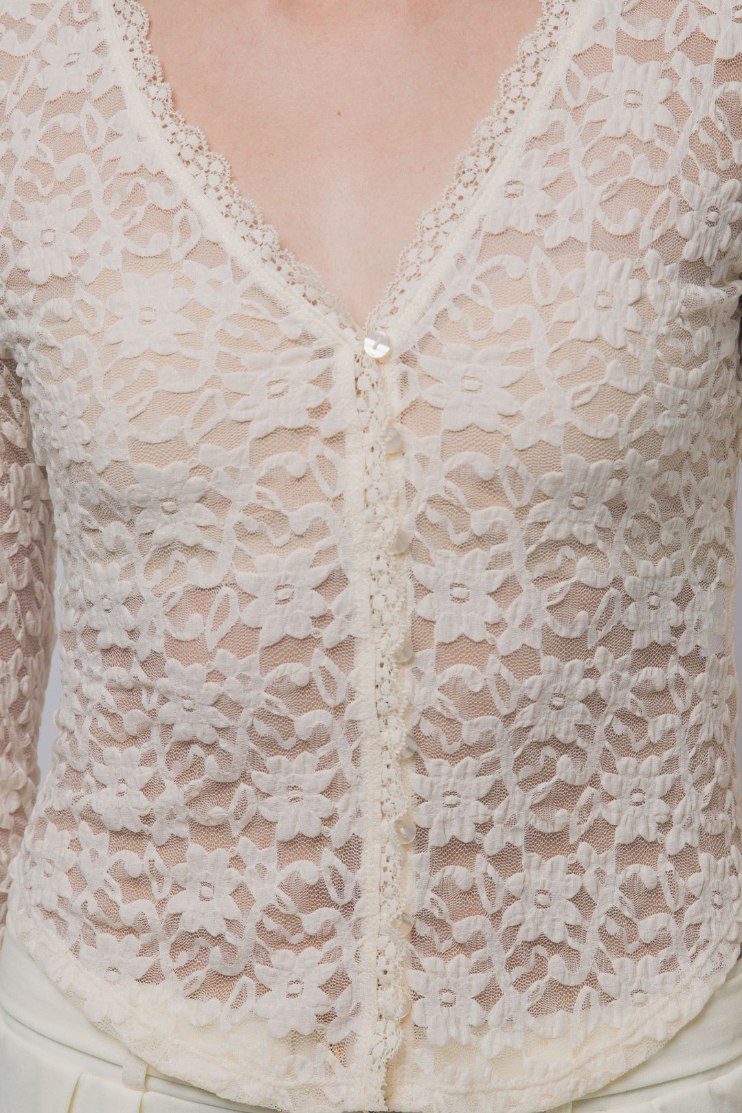 Love Tree Floral Lace Top (Ivory)