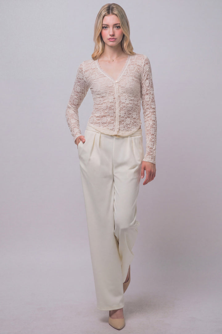 Love Tree Floral Lace Top (Ivory)