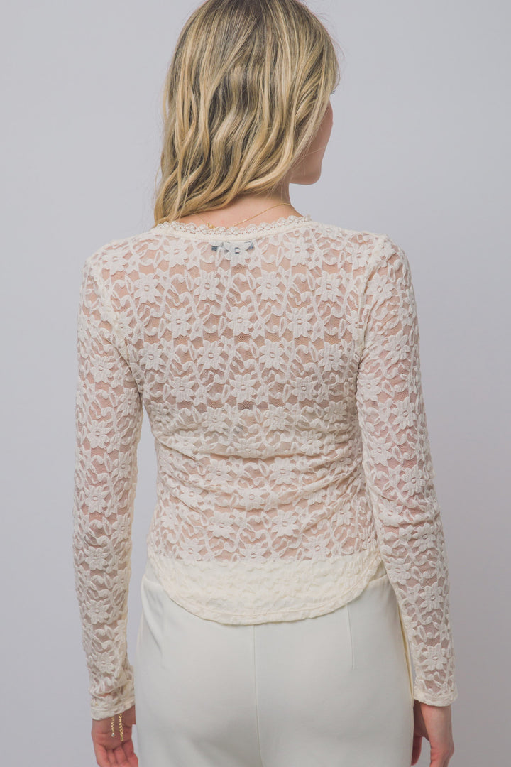 Love Tree Floral Lace Top (Ivory)