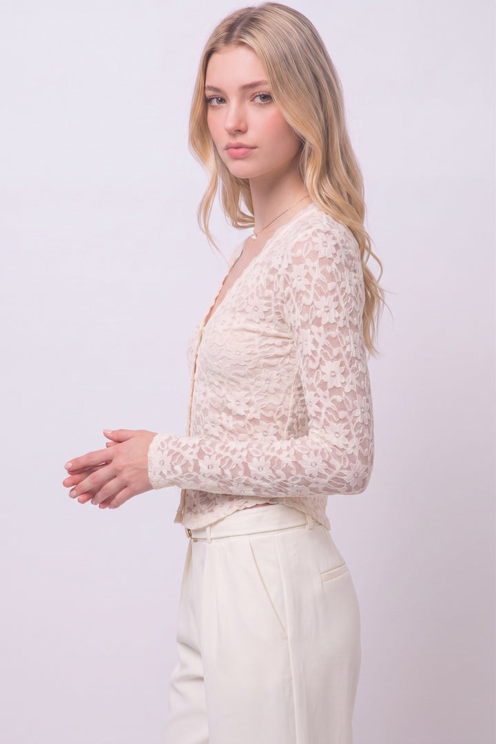 Love Tree Floral Lace Top (Ivory)