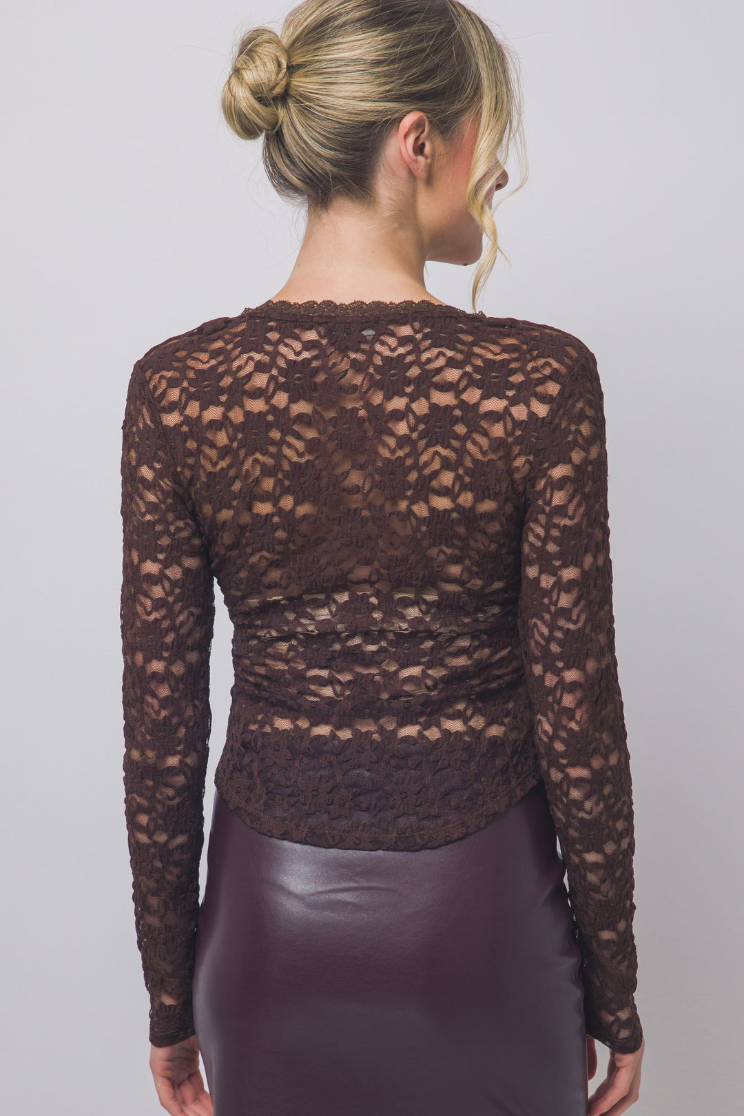 Love Tree Floral Lace Top (Choco)