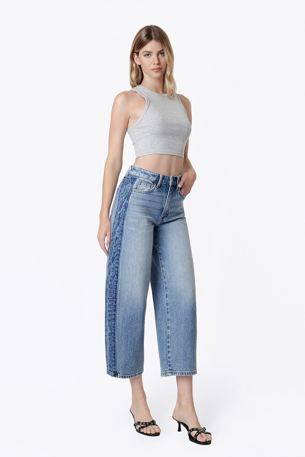 Vervet Two Tone Barrel Leg Jean