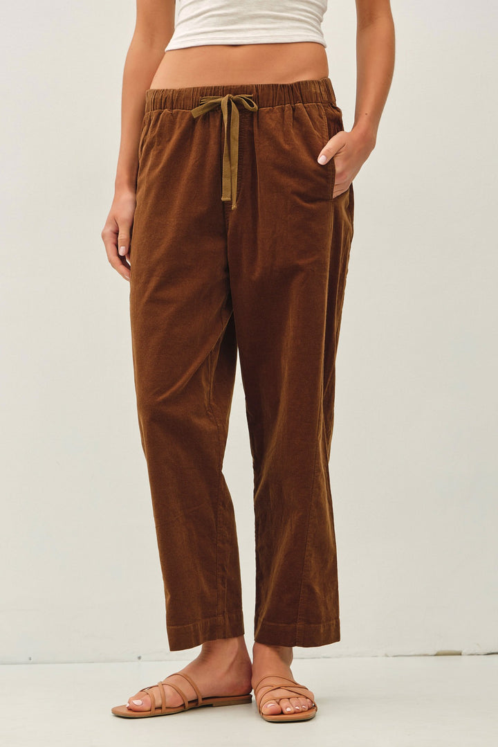 Be Cool Corduroy Drawstring Pants (Golden Brown)