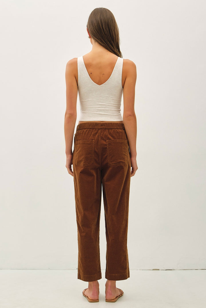 Be Cool Corduroy Drawstring Pants (Golden Brown)