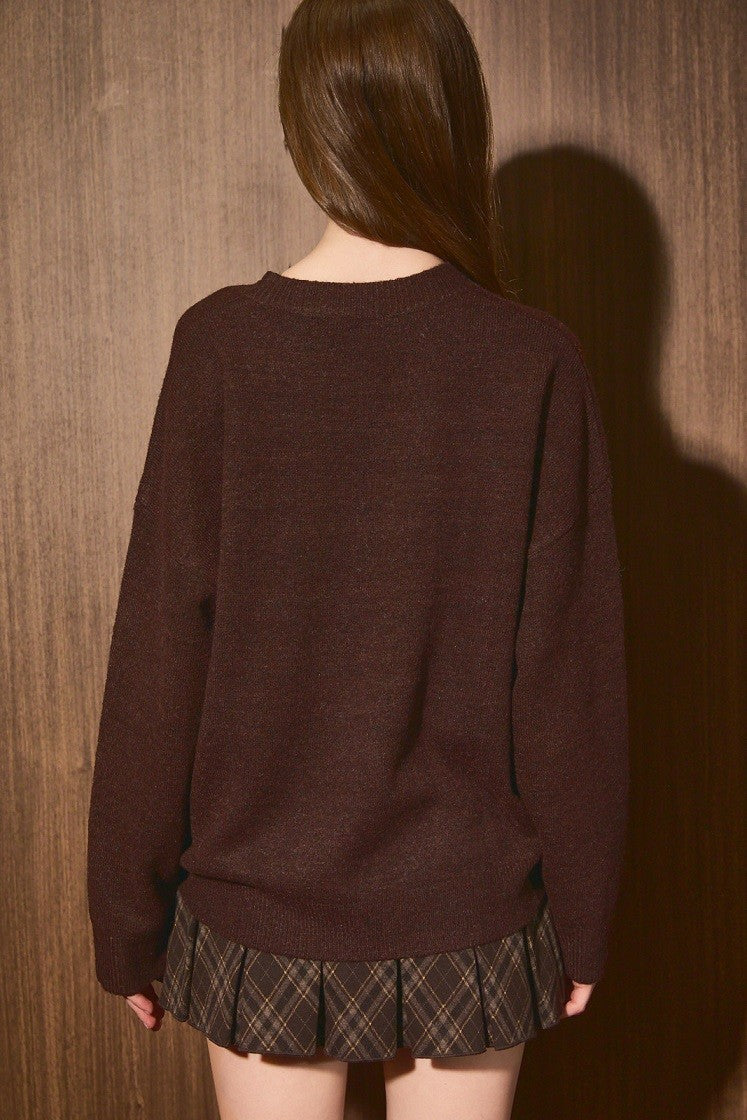 Le Lis Dog Graphic Knit Sweater