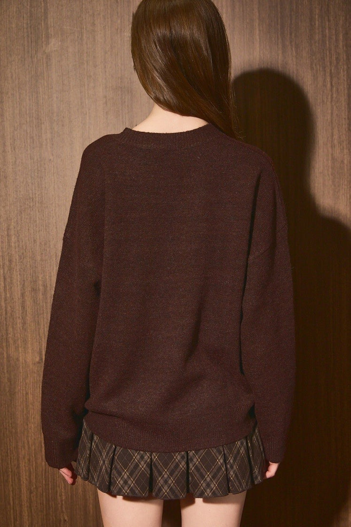 Le Lis Dog Graphic Knit Sweater