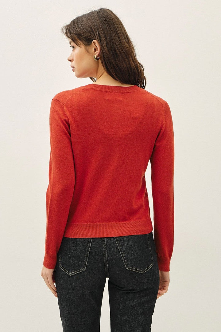 Be Cool Cashmere Button Cardigan (Poppy)