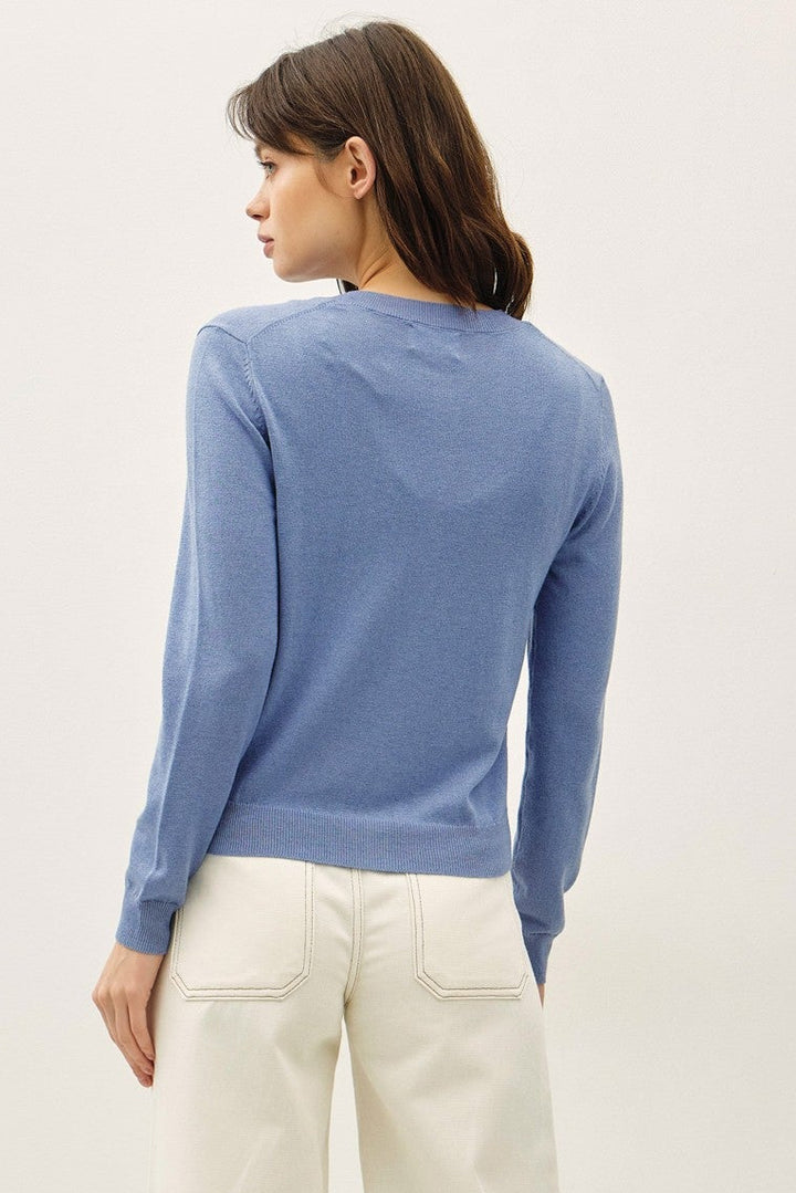Be Cool Cashmere Button Cardigan (Retro Blue)