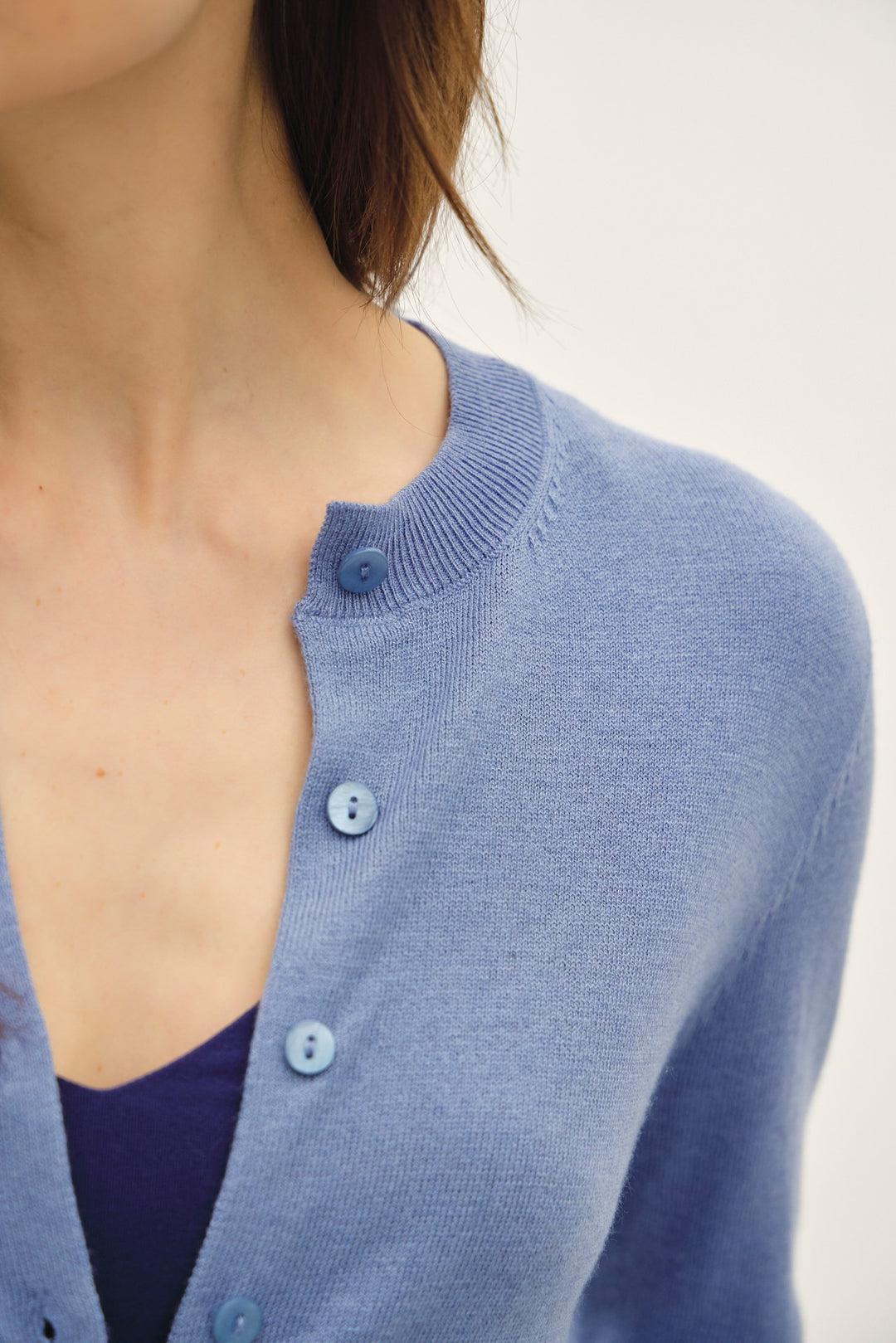 Be Cool Cashmere Button Cardigan (Retro Blue)