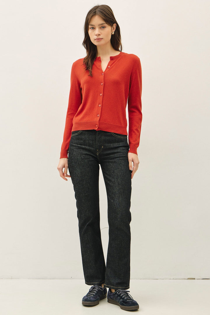 Be Cool Cashmere Button Cardigan (Poppy)