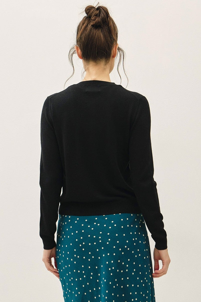 Be Cool Cashmere Button Cardigan (Black)