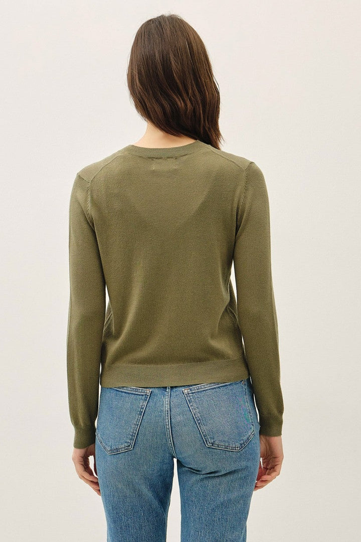 Be Cool Cashmere Button Cardigan (Fern)