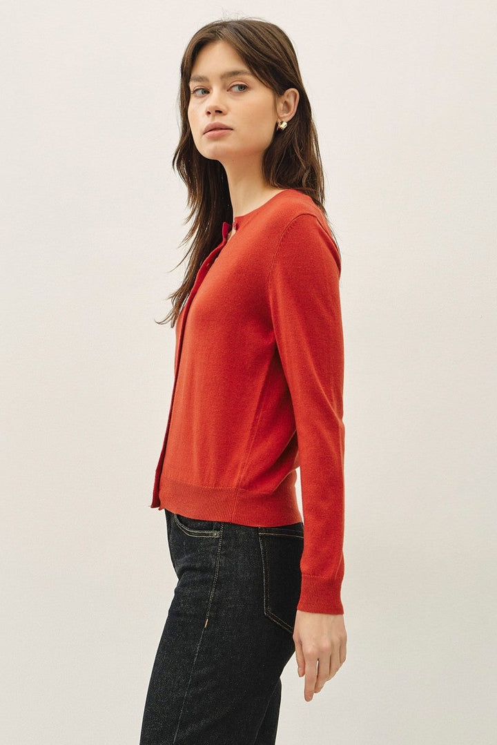 Be Cool Cashmere Button Cardigan (Poppy)