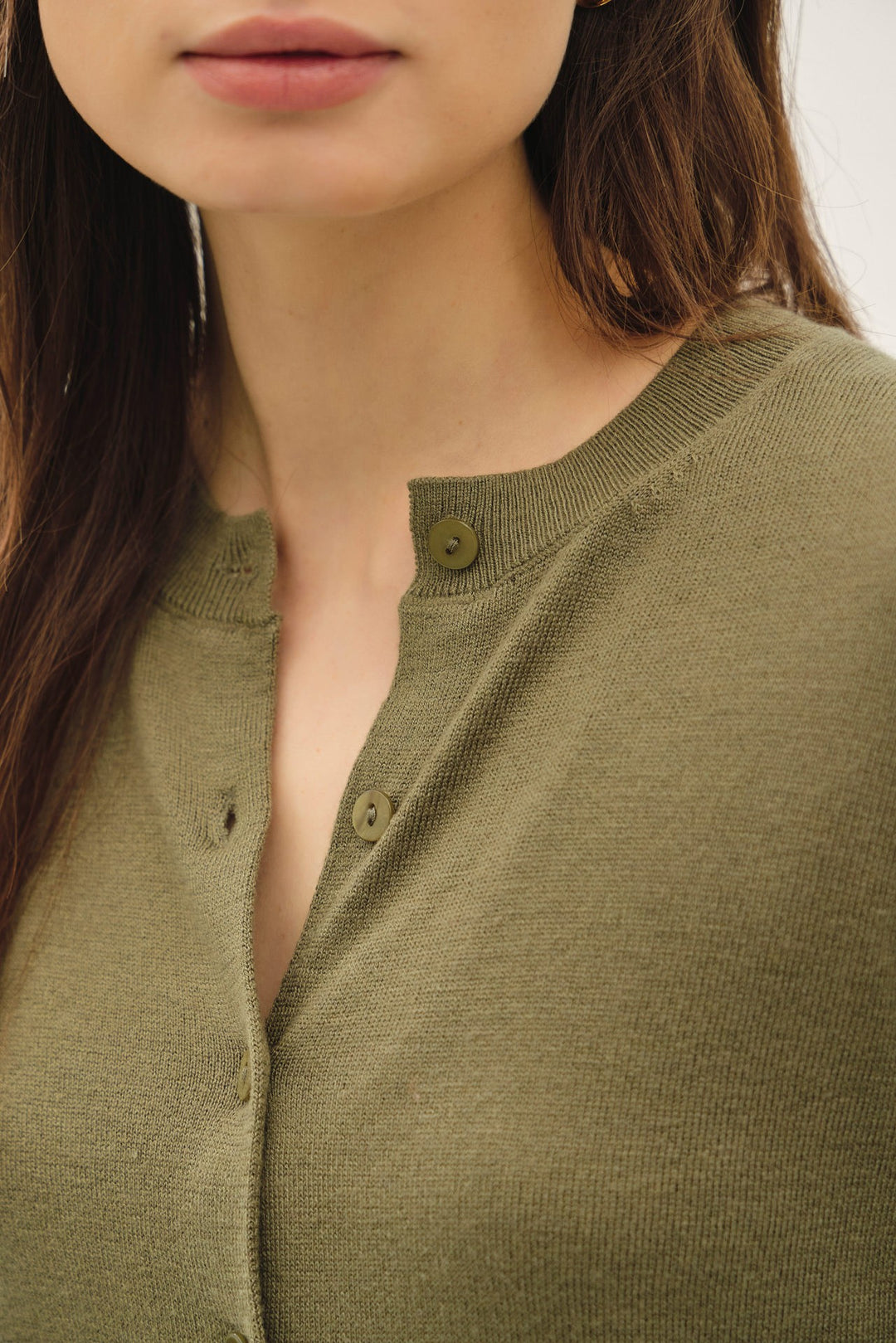 Be Cool Cashmere Button Cardigan (Fern)
