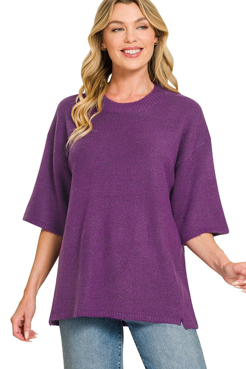 Zen Oversized Sweater Tee (Purple)