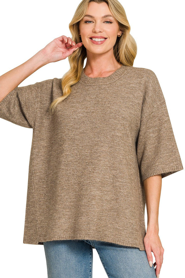 Zen Oversized Sweater Tee (Mocha)