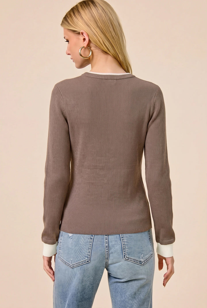 Jolie Ribbed Henley Top